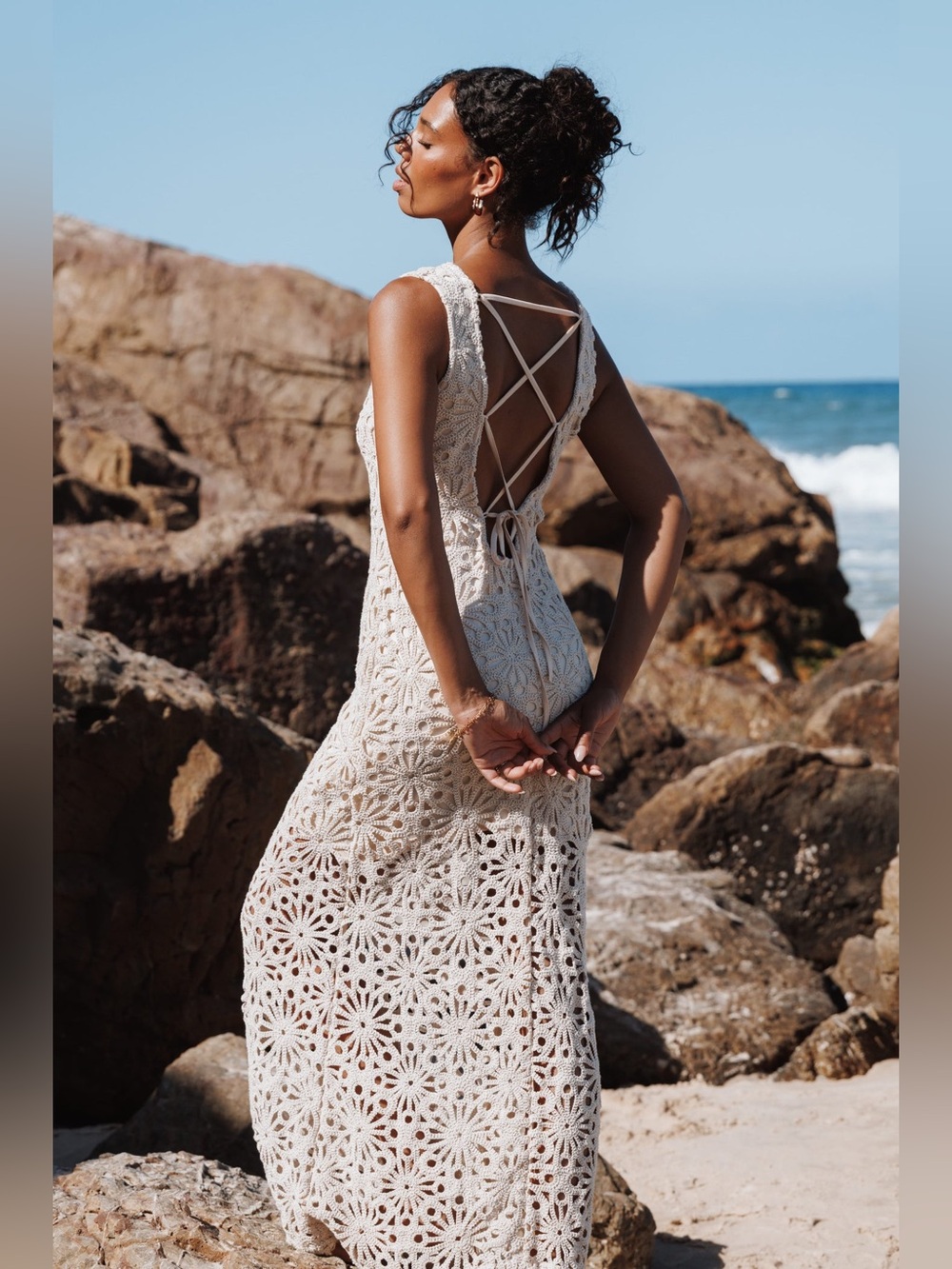 PETAL & PUP Carlene Maxi Dress in Natural S